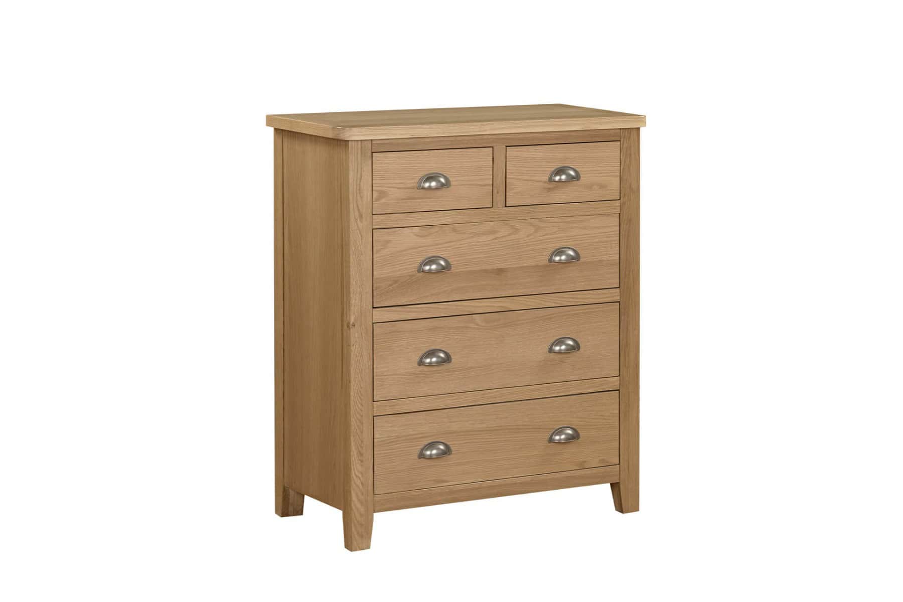 Marsden 5 Drawer Tall Chest - Oak - Image 2