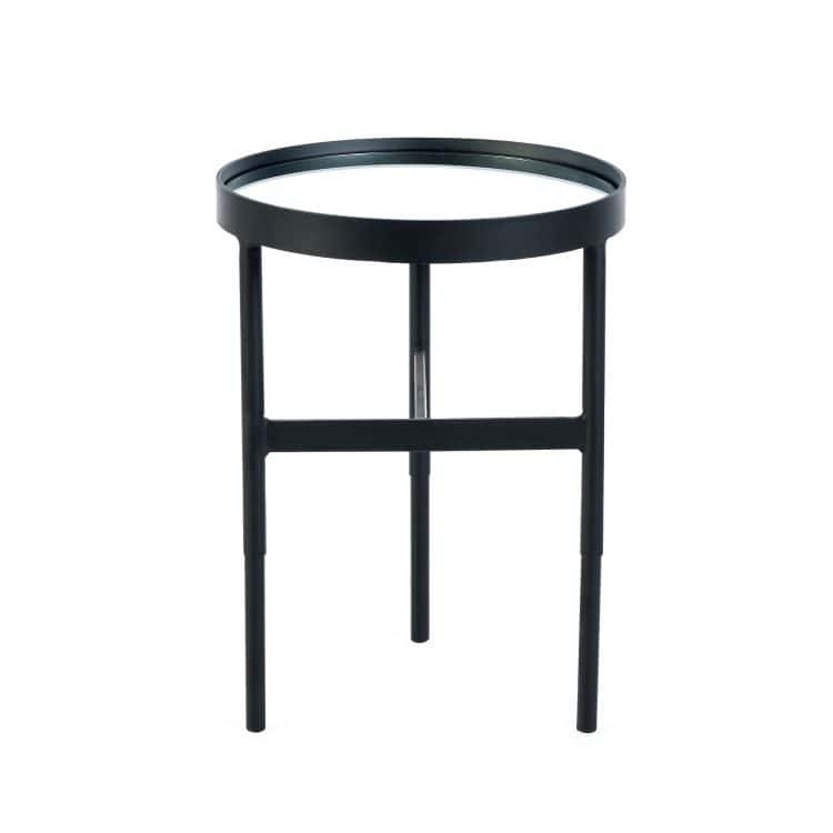 Francis Mirror Glass Lamp Table - Black - Image 3