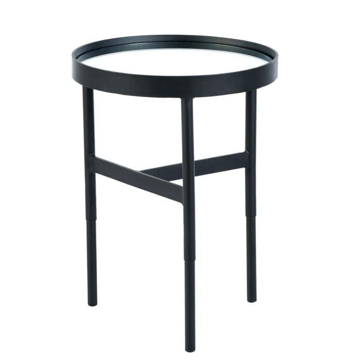 Francis Mirror Glass Lamp Table - Black - Image 4