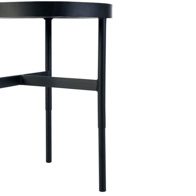 Francis Mirror Glass Lamp Table - Black - Image 5
