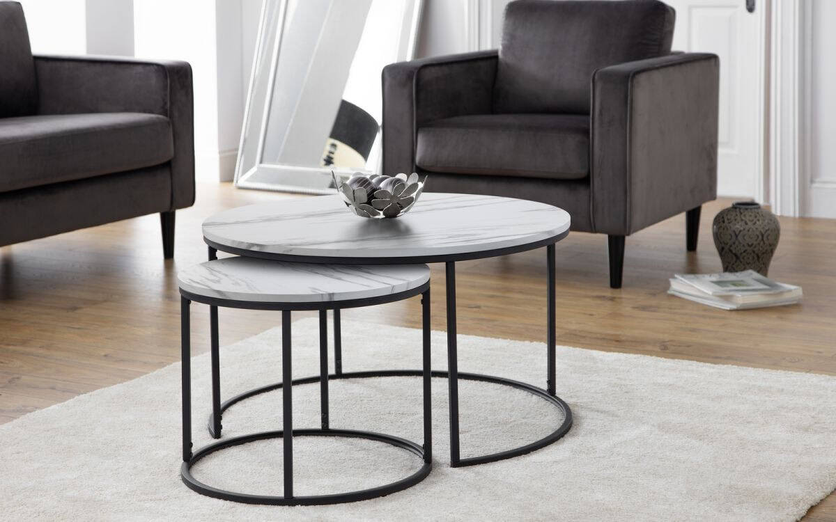 Mimosa Nesting Coffee Tables - Marble | Buy Online | Beds.ie