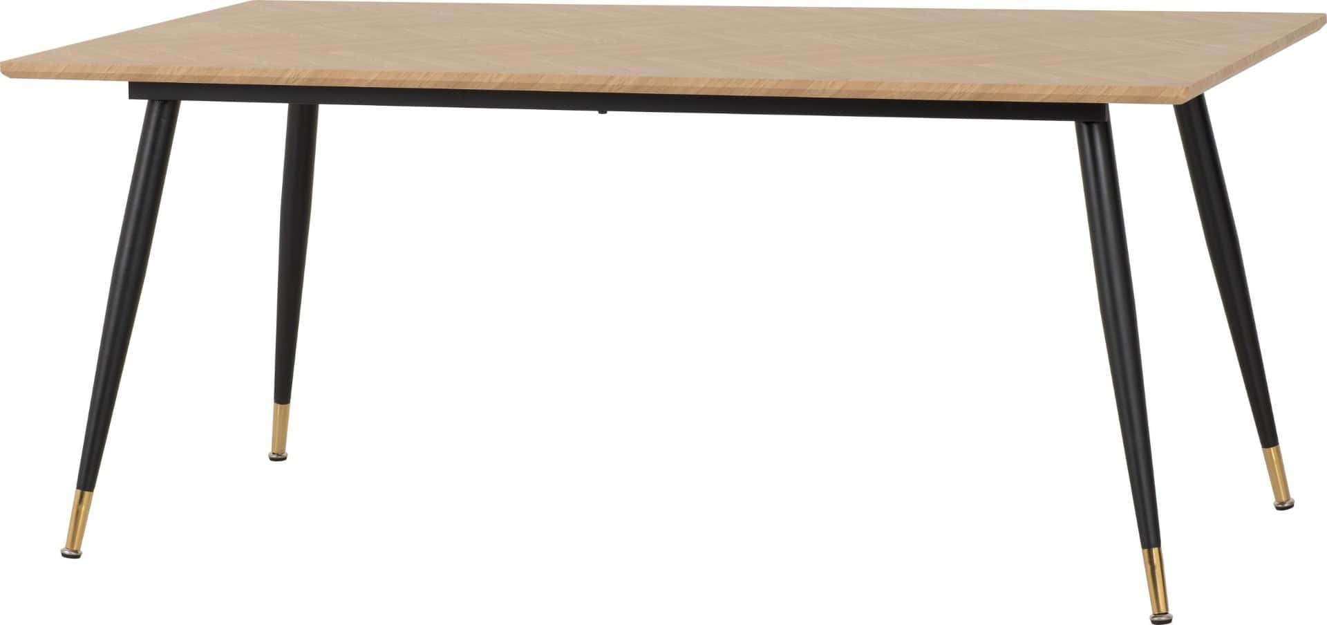 Hamilton Large Dining Table - Oak Effect and Black | Buy Online | Beds.ie