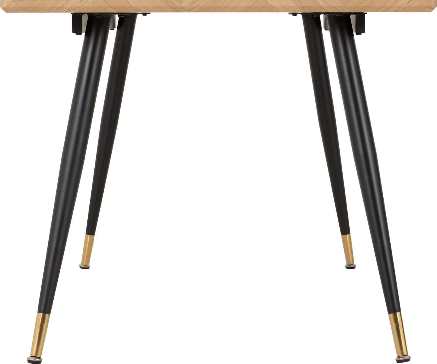 Hamilton Large Dining Table - Oak Effect and Black - Image 3