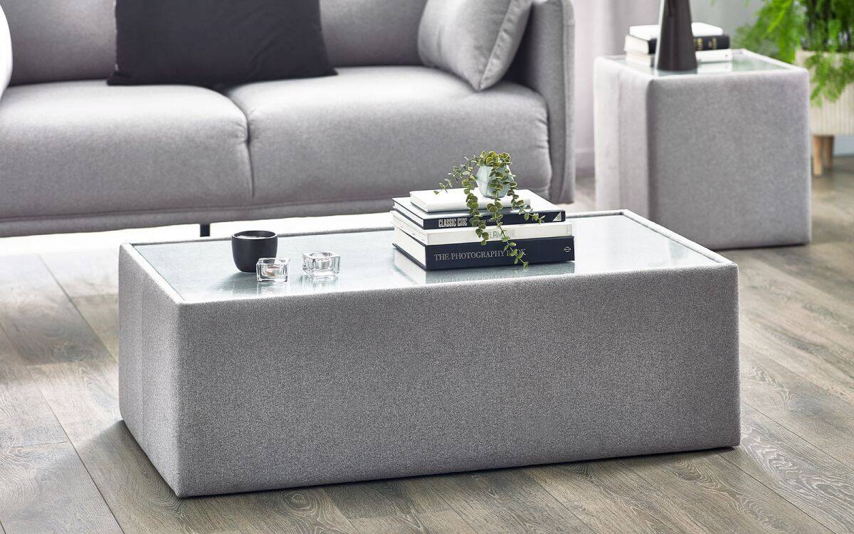 Roald Coffee Table - Grey Fabric | Buy Online | Beds.ie