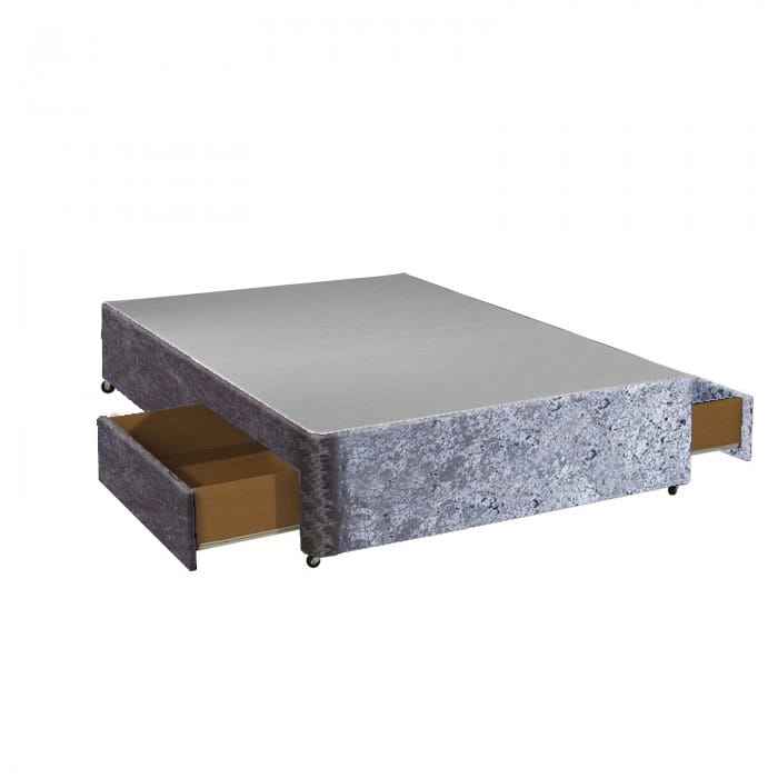 Apollo 4ft6 Glitz Grey 2 Drawer Divan Base | Buy Online | Beds.ie