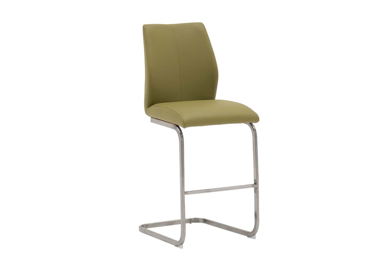 Irma Counter Stool (Pair) - Brushed Steel Olive | Buy Online | Beds.ie