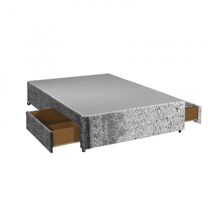 Apollo 6ft Glitz Silver 2 Drawer Divan Base | Buy Online | Beds.ie