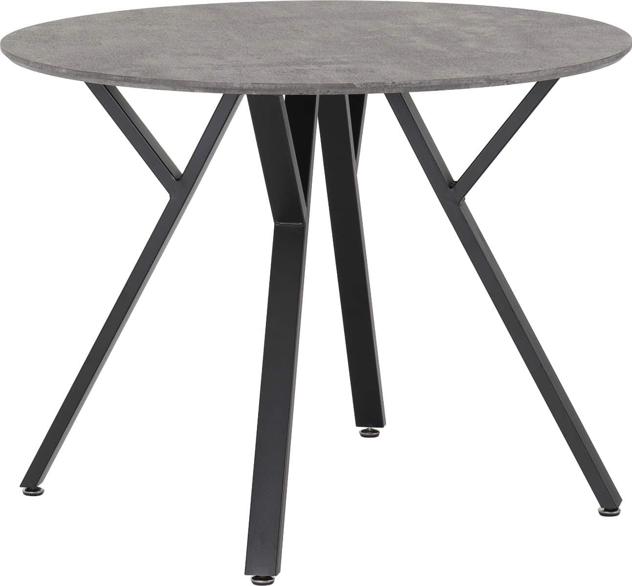 Athens Round Dining Table - Concrete Effect & Black | Buy Online | Beds.ie