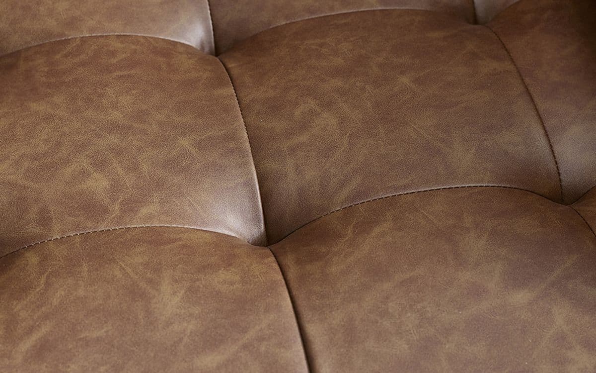 Henderson 2 Seater Sofa - Brown Faux Leather - Image 3