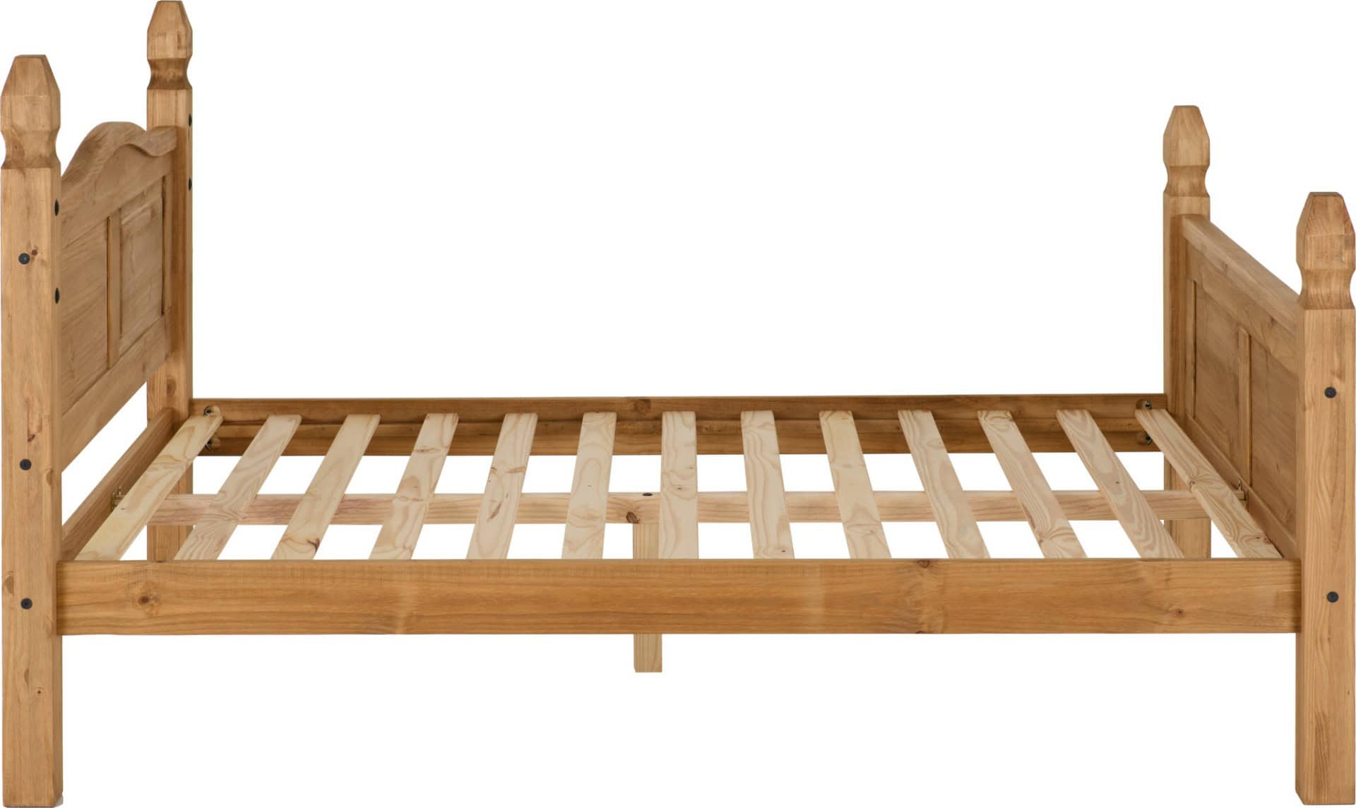Corona 4ft6 High Foot End Bedframe - Waxed Pine - Image 4
