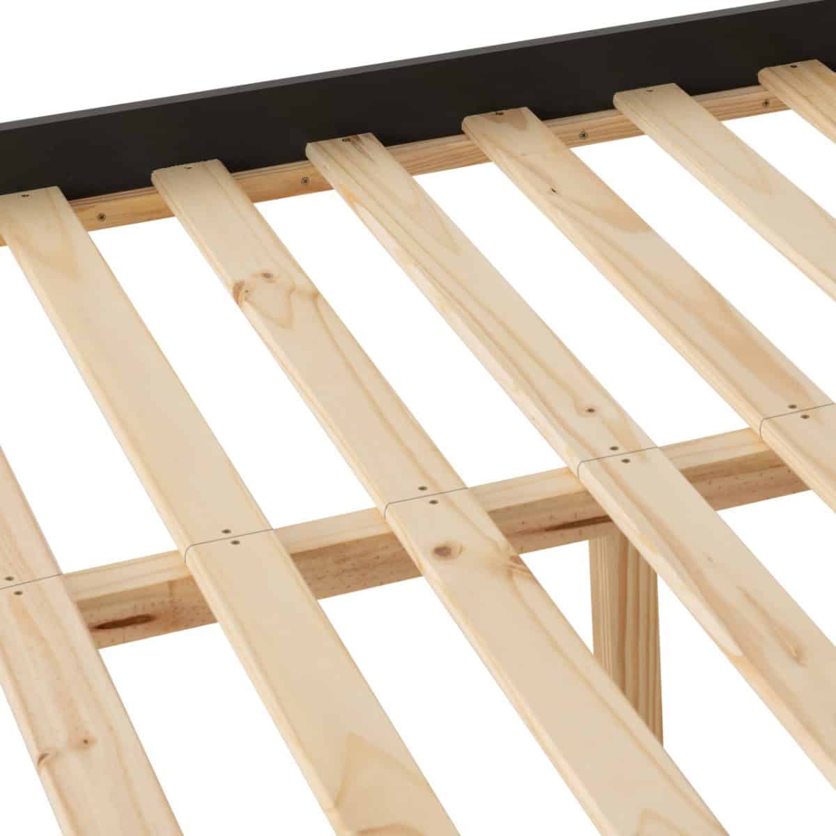 Monaco 4ft6 Low End Bedframe - Dark Grey & Oak - Image 6