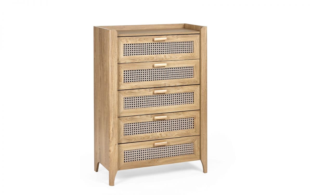 Sydenham 5 Drawer Chest - Rattan Oak - Image 2