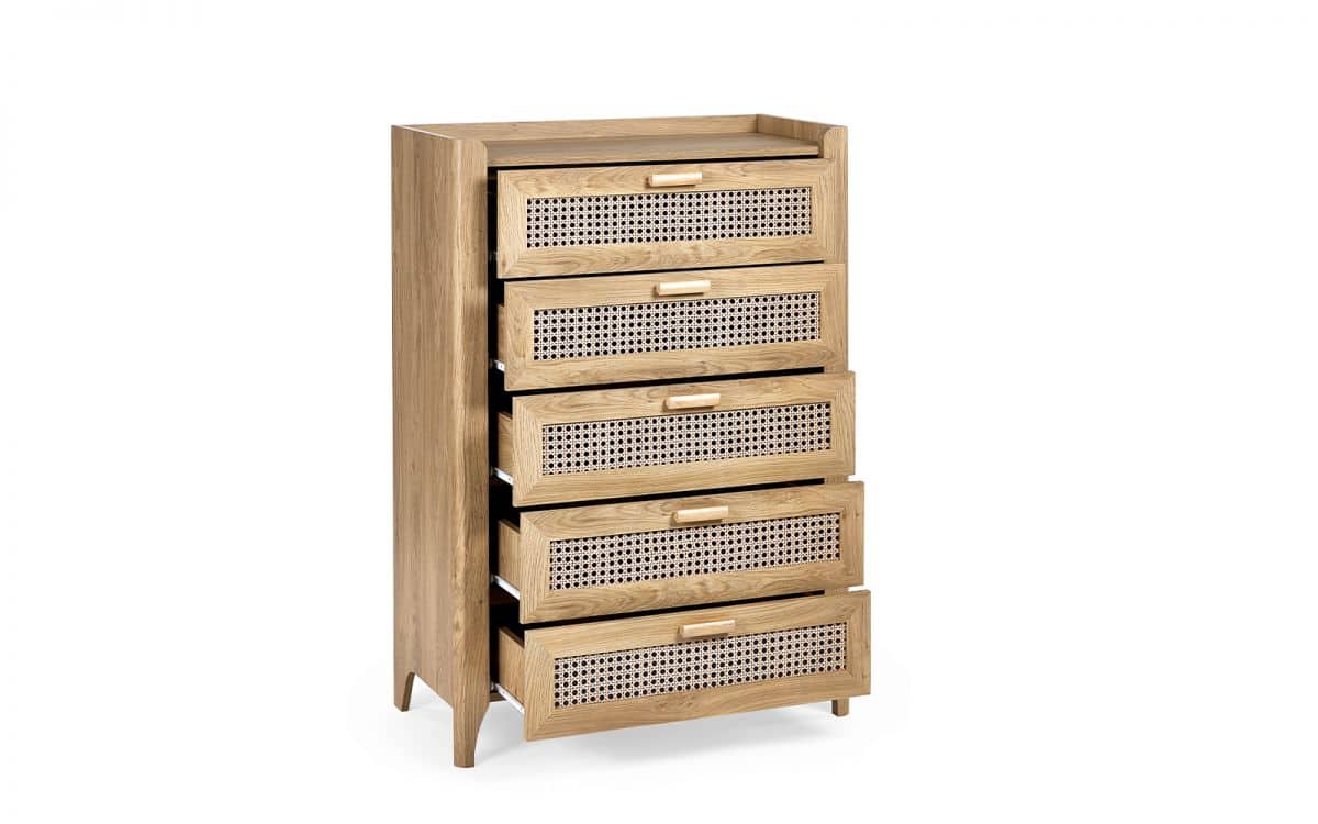 Sydenham 5 Drawer Chest - Rattan Oak - Image 4