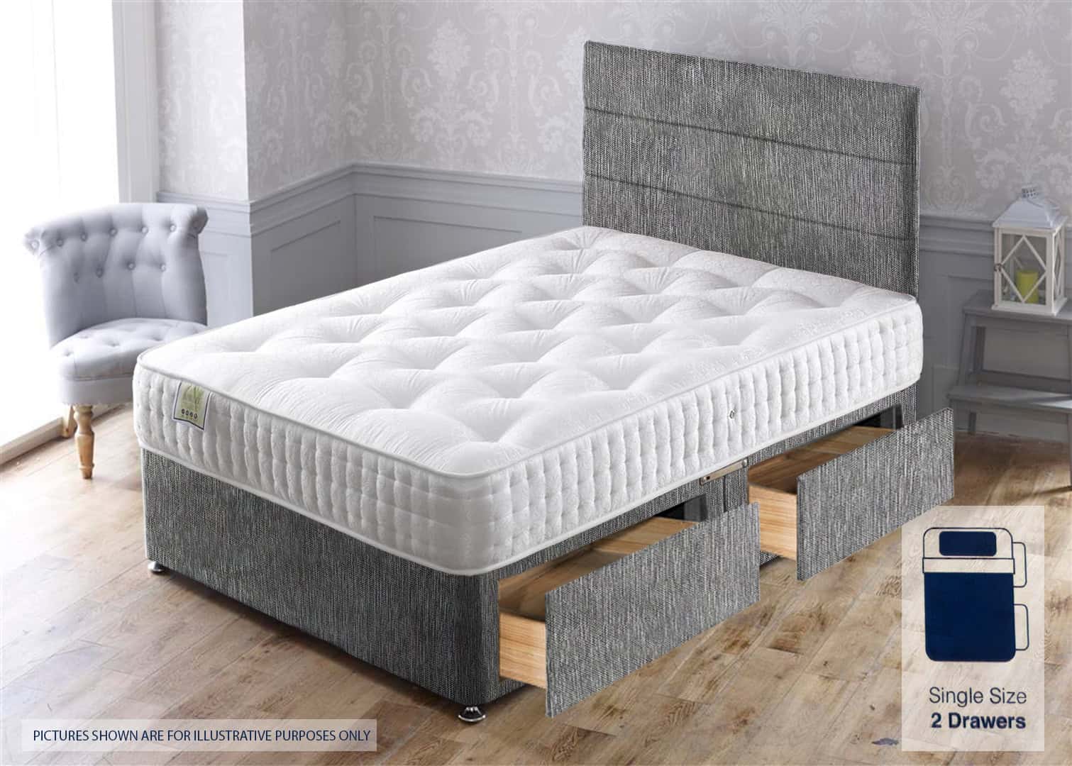 Apollo 6ft Jubilee 4 Drawer Bed - House Grey | Buy Online | Beds.ie