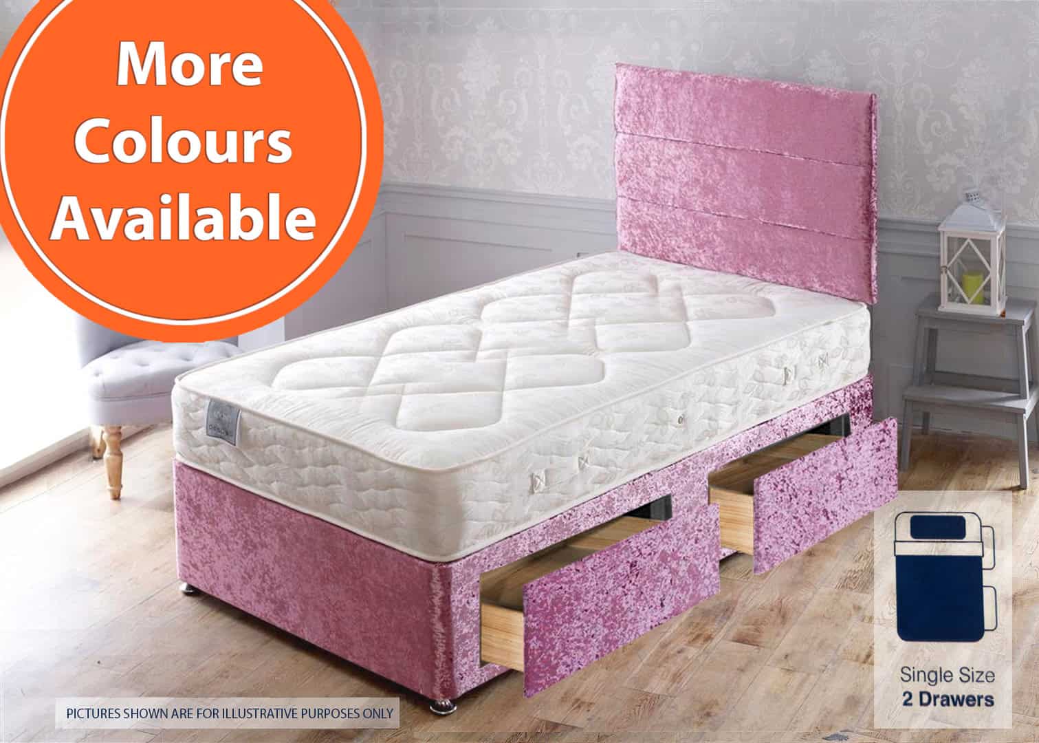 Apollo 3ft Adonis 2 Drawer Bed | Buy Online | Beds.ie