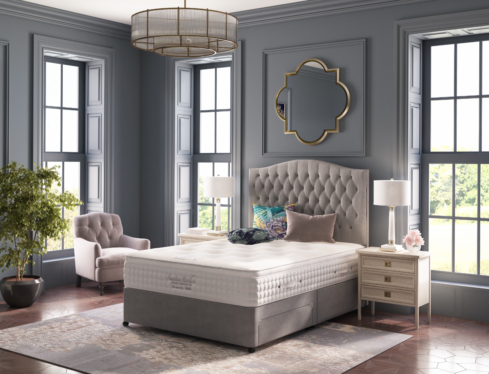 Healthbeds 6ft Inspiration Latex 2500 4 Drawer Zip & Link Divan Bed | Buy Online | Beds.ie