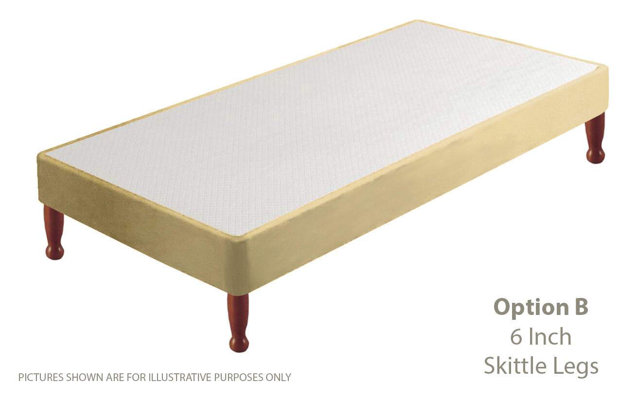 Apollo 3ft Velvet Cream Shallow Divan Base on Legs - Image 2