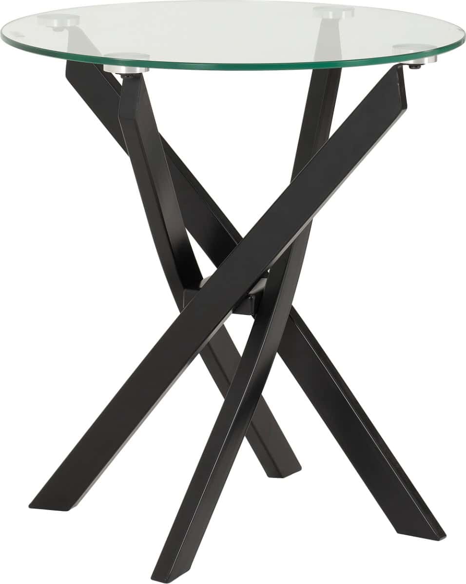 Sheldon Side Table - Glass/Black | Buy Online | Beds.ie