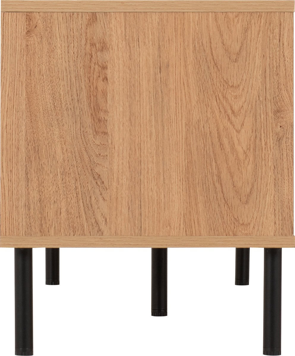 Leon 2 Door TV Unit - Medium Oak Effect - Image 4