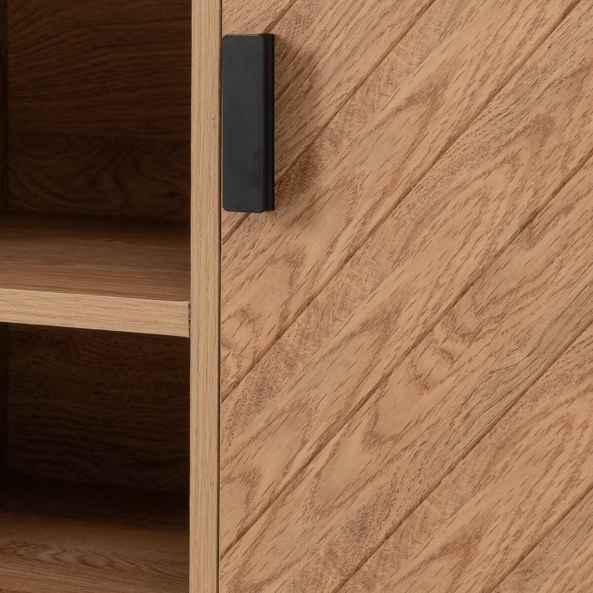 Leon 2 Door TV Unit - Medium Oak Effect - Image 5