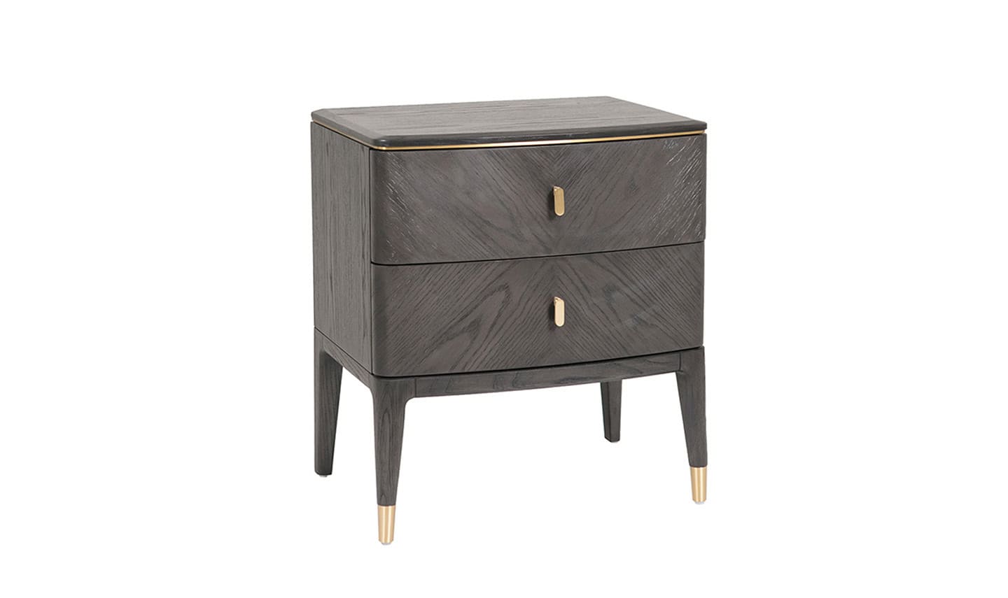 Diletta Bedside Table 2 Drawer - Ebony | Buy Online | Beds.ie