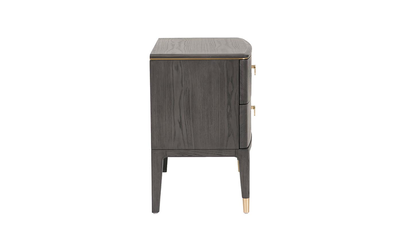 Diletta Bedside Table 2 Drawer - Ebony - Image 3
