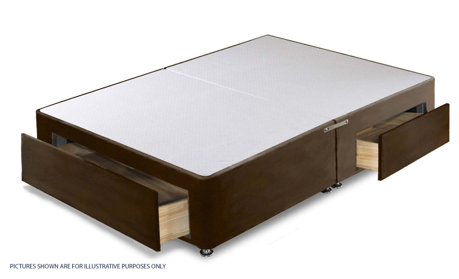 Apollo 6ft Velvet Brown Jumbo Drawer Divan Base - Image 2