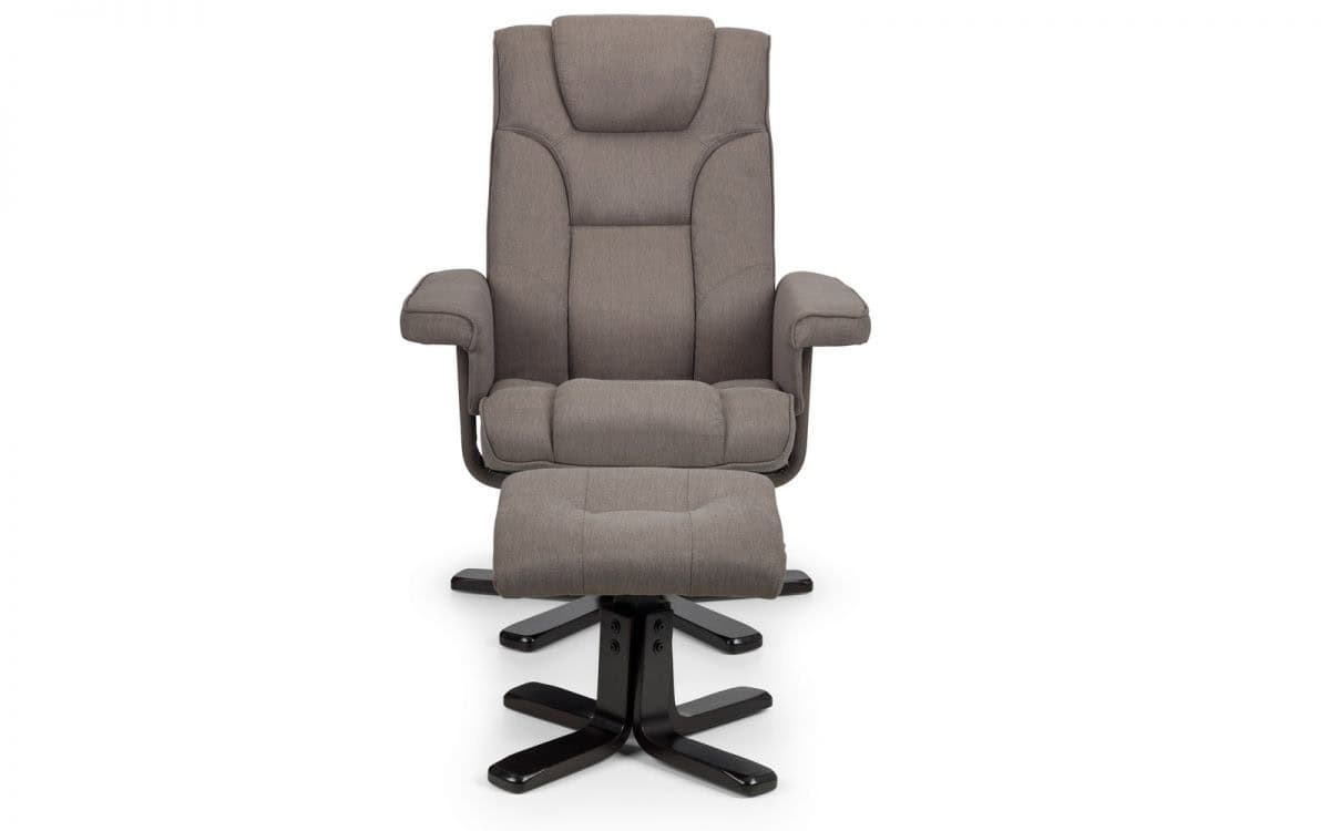 Reggio Recline Chair & Footstool - Grey - Image 2