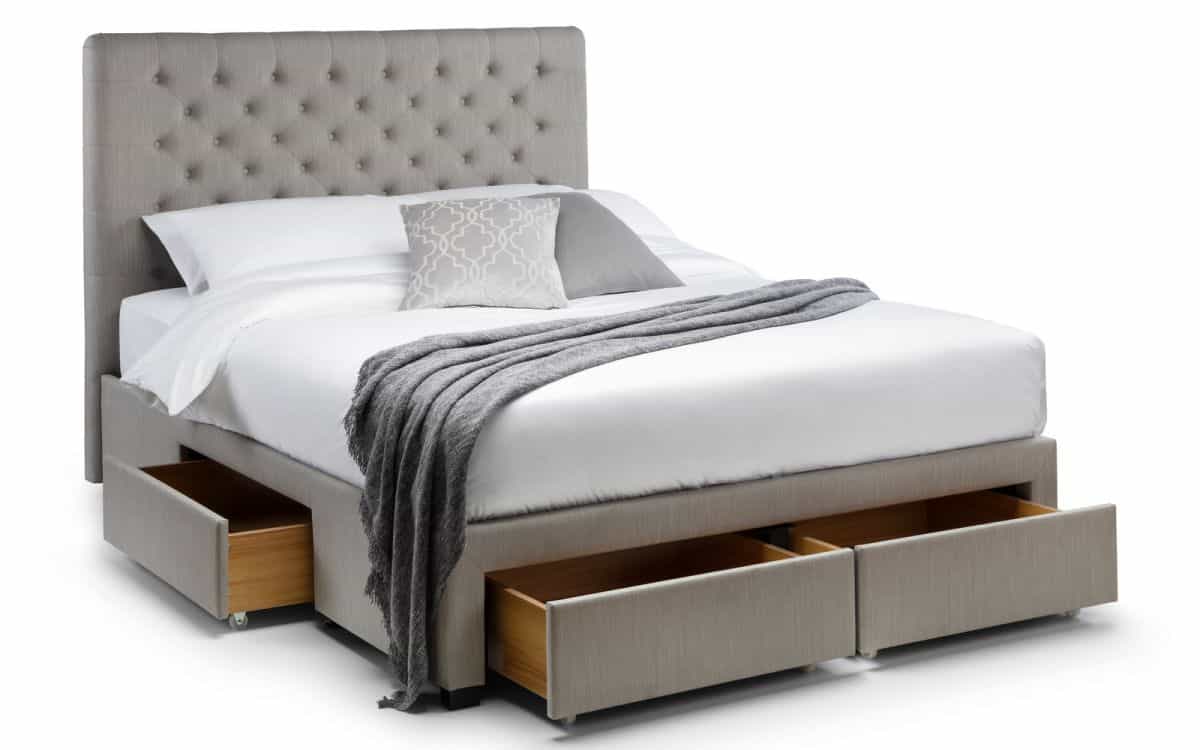 Winston 6ft 4 Drawer Bed - Grey Linen - Image 3