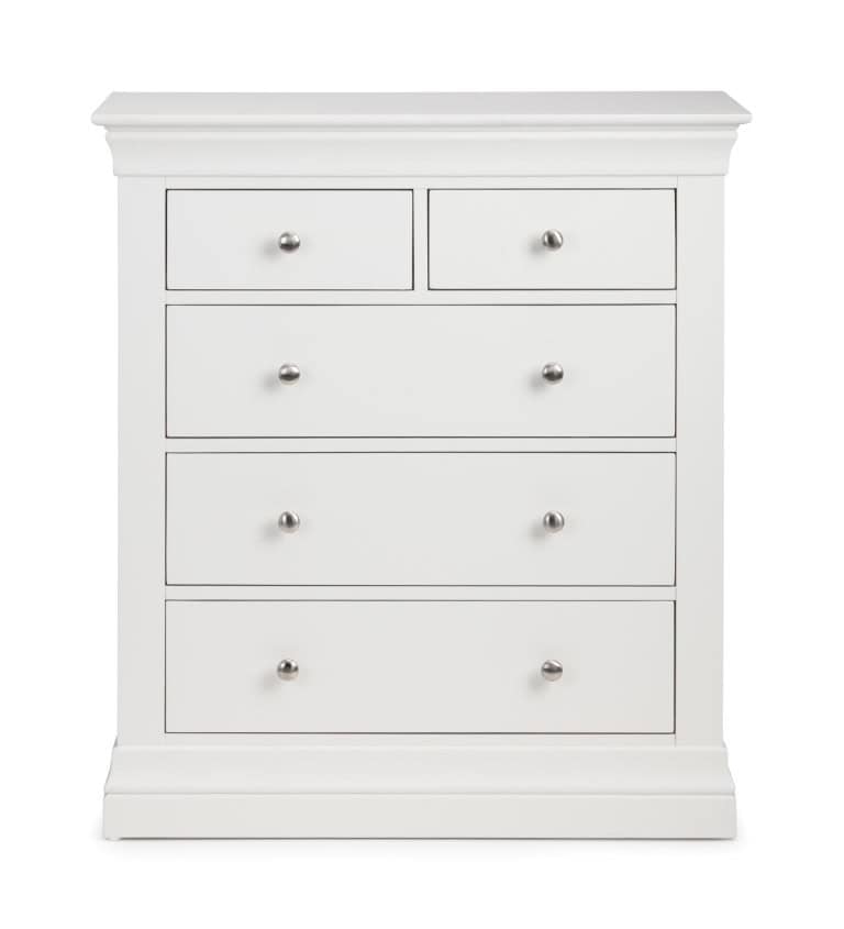 Rochelle 3+2 Drawer Chest - White - Image 2