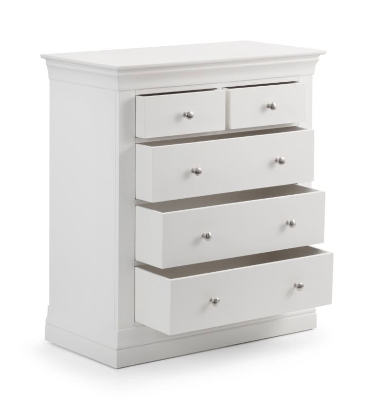 Rochelle 3+2 Drawer Chest - White - Image 3