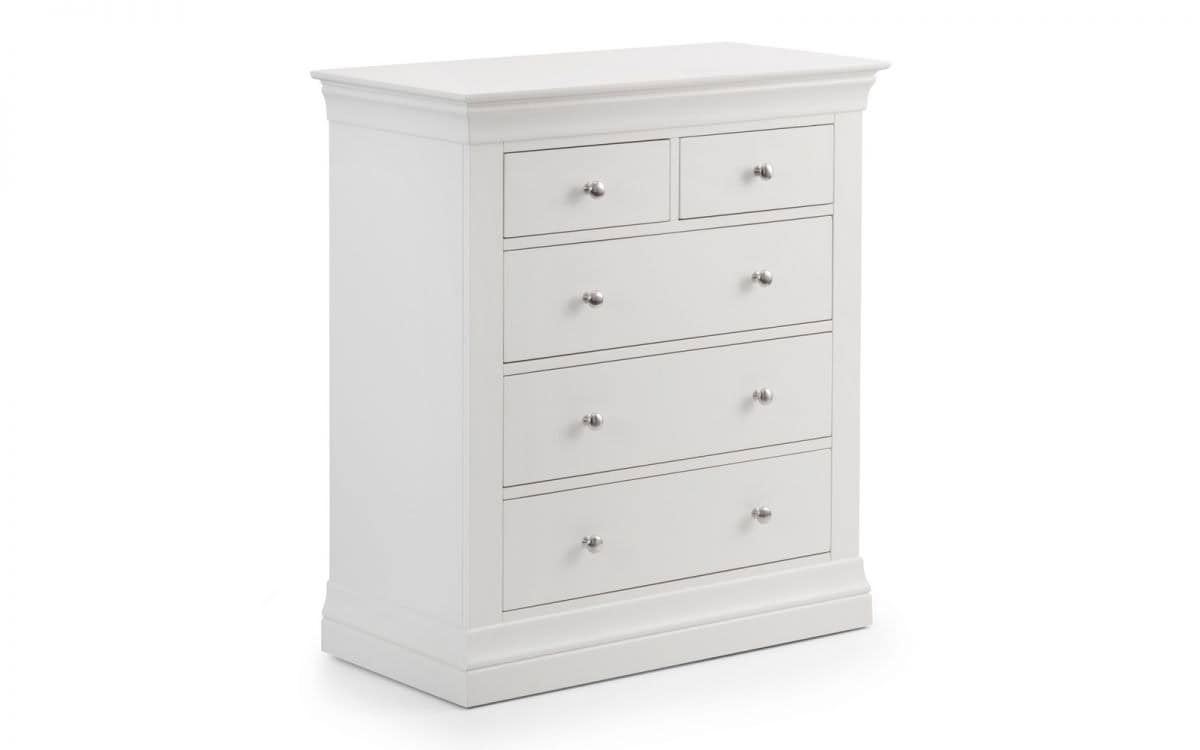 Rochelle 3+2 Drawer Chest - White - Image 4