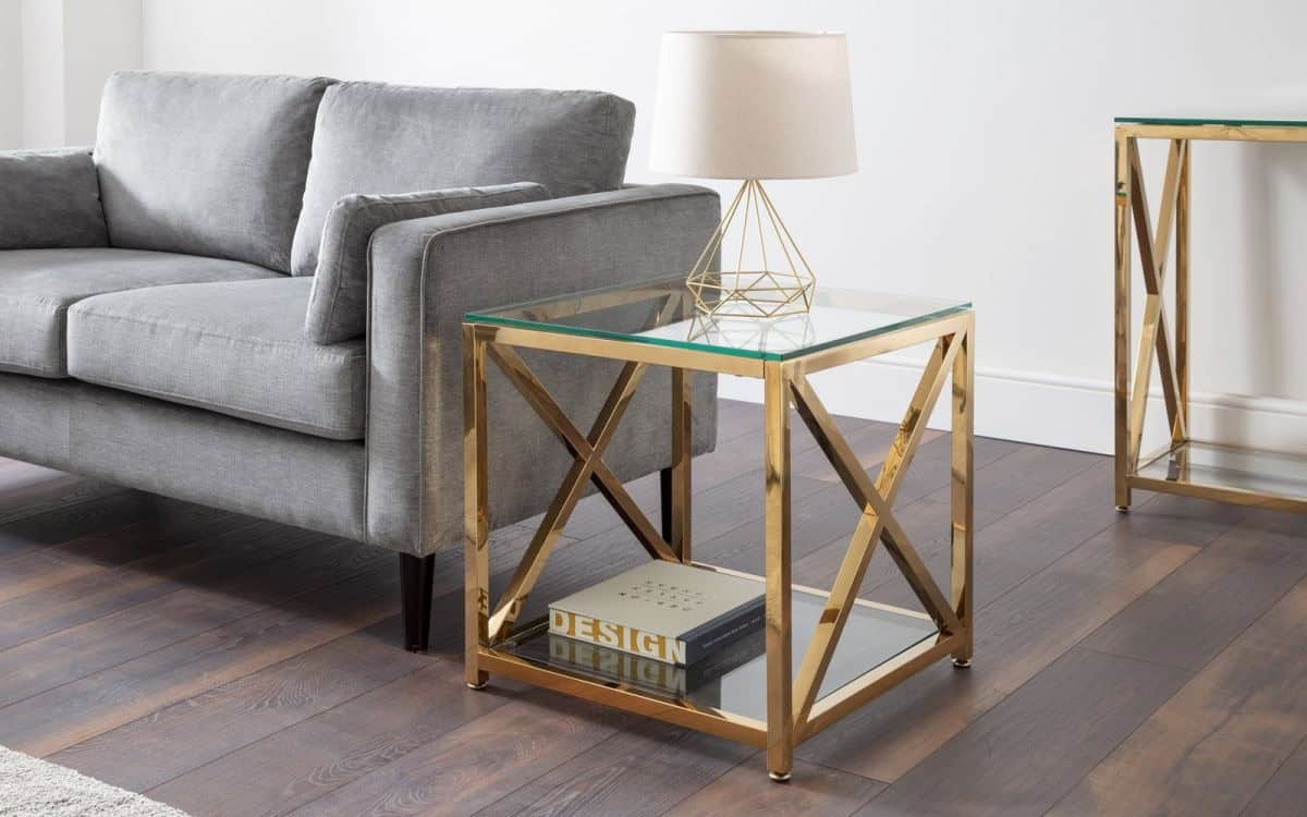 Boca Lamp Table - Gold | Buy Online | Beds.ie