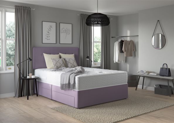 Relyon 4ft6 Comfort Pure Memory 1400 2 Drawer Divan Bed | Buy Online | Beds.ie
