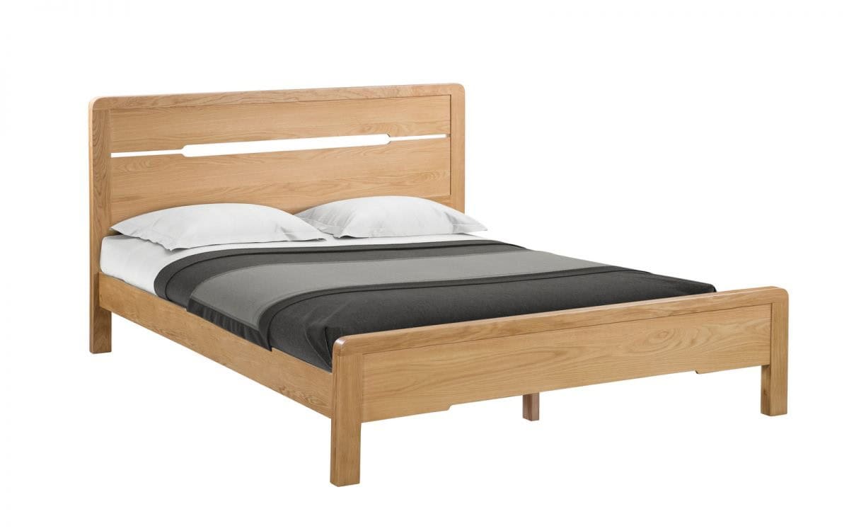 4ft6 Contour Bedframe - Waxed Oak - Image 2