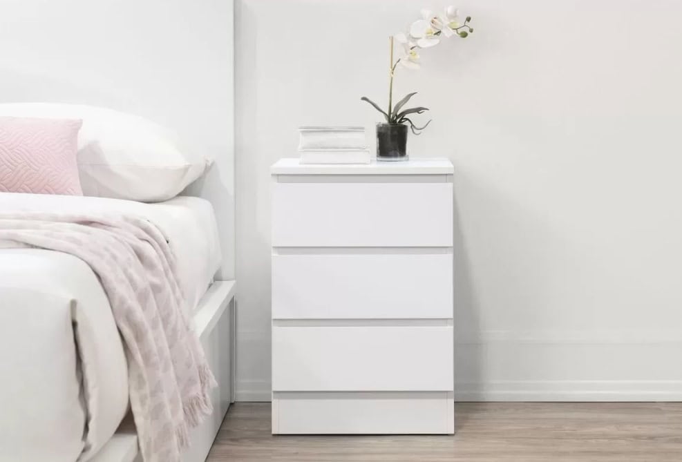 Oslo 3 Drawer Bedside - White | Buy Online | Beds.ie