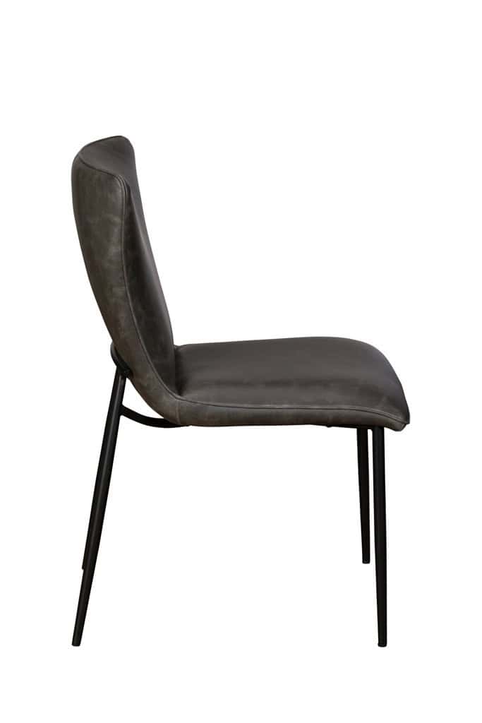 Ella Dining Chair (Pair) - Dark Grey PU - Image 2