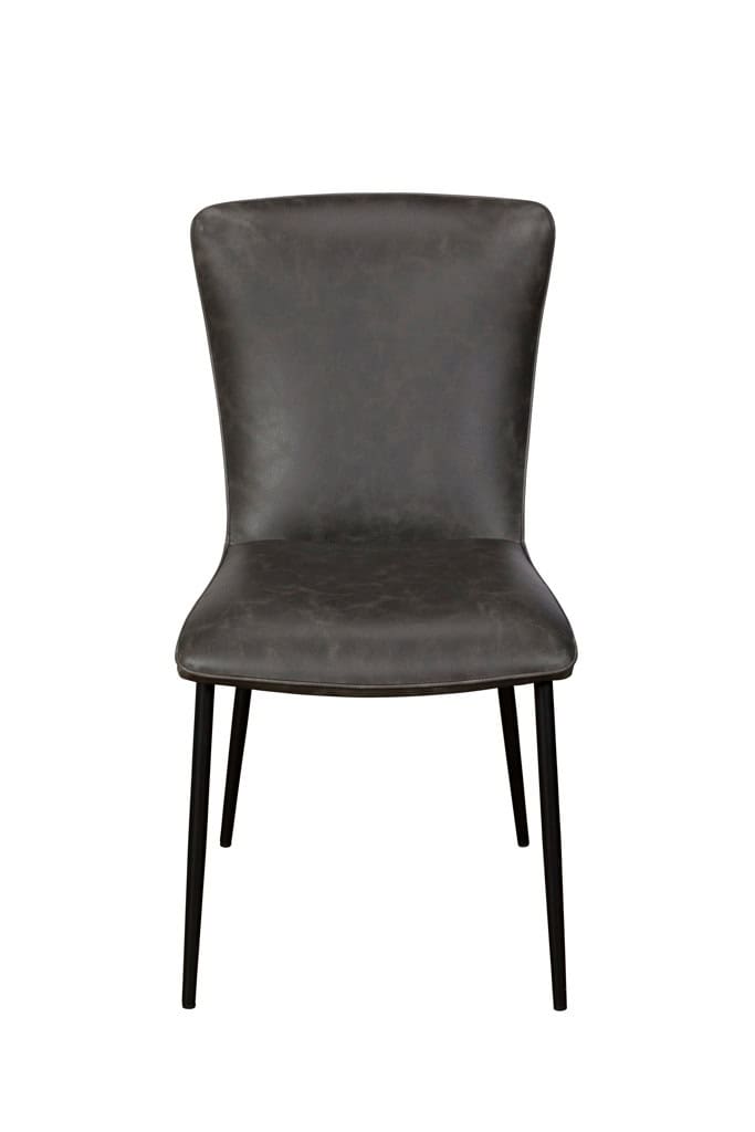 Ella Dining Chair (Pair) - Dark Grey PU - Image 3