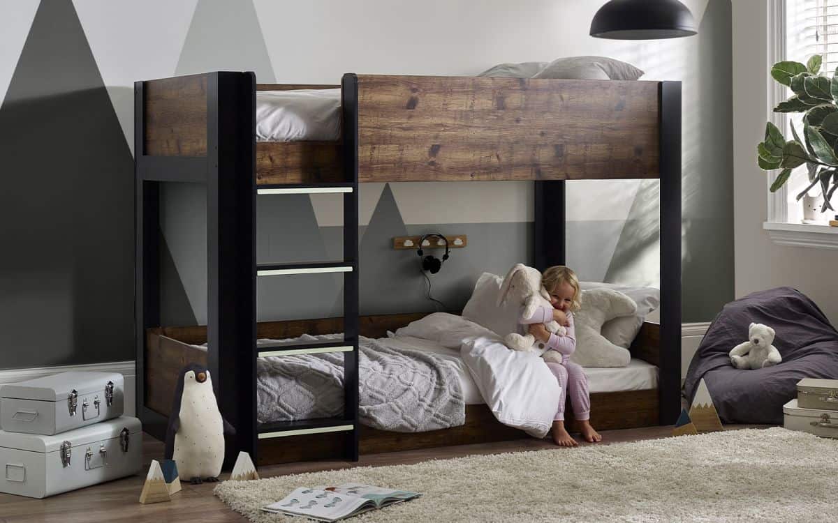 Solana Bunk Bed - Rustic & Black | Buy Online | Beds.ie