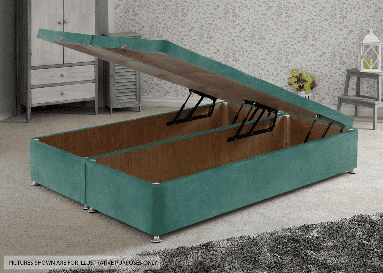 Apollo 6ft Velvet Turquoise Front Opening Ottoman Base | Buy Online | Beds.ie