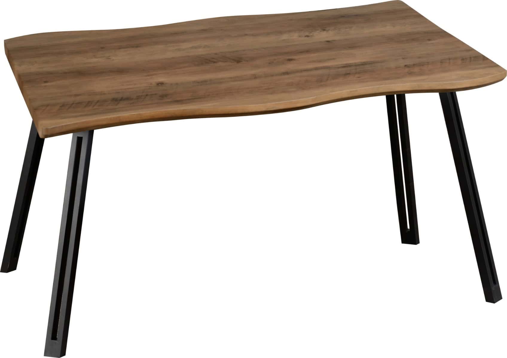 Quebec Wave Edge Dining Table - Medium Oak Effect/Black | Buy Online | Beds.ie