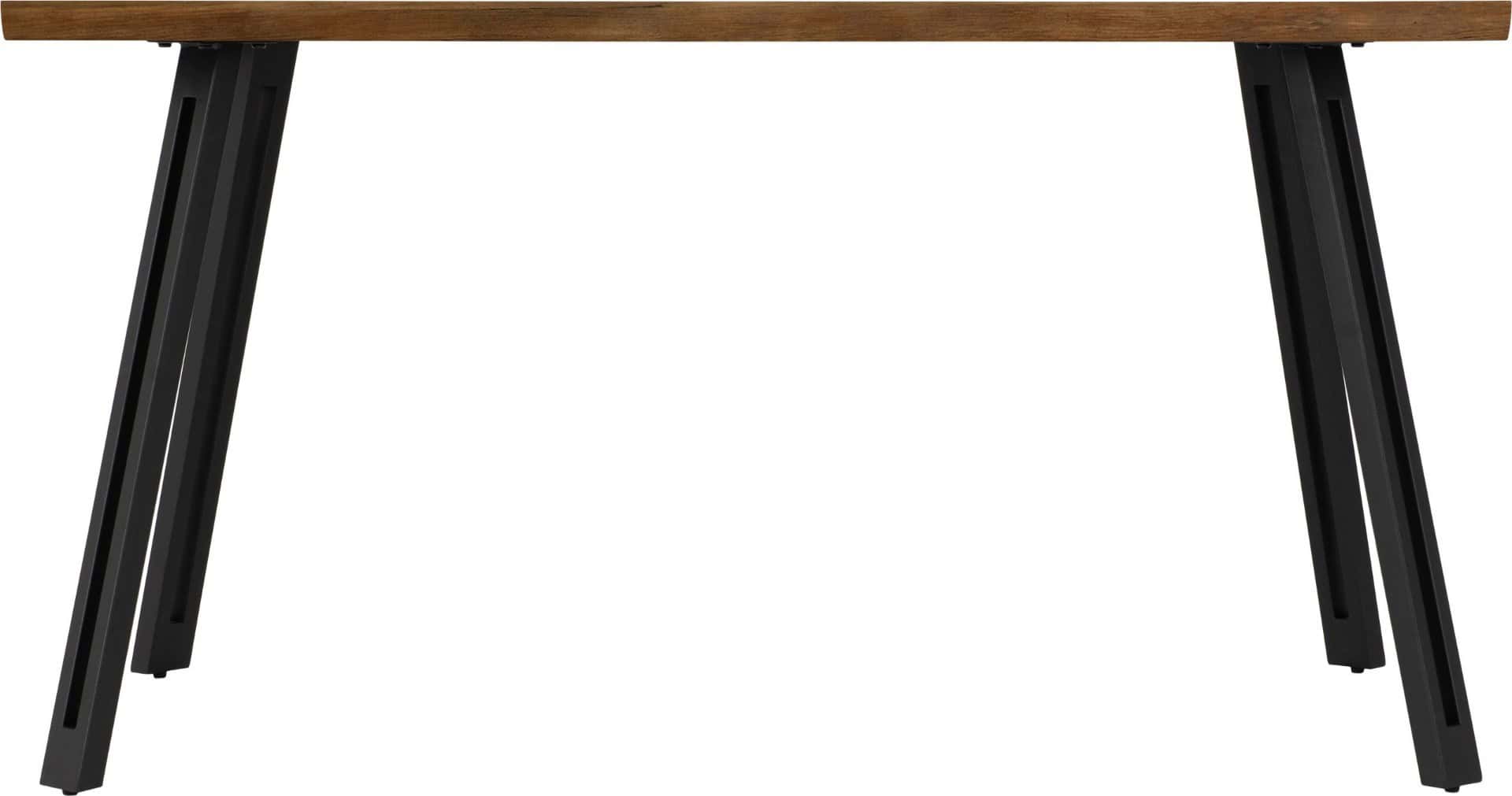 Quebec Wave Edge Dining Table - Medium Oak Effect/Black - Image 2