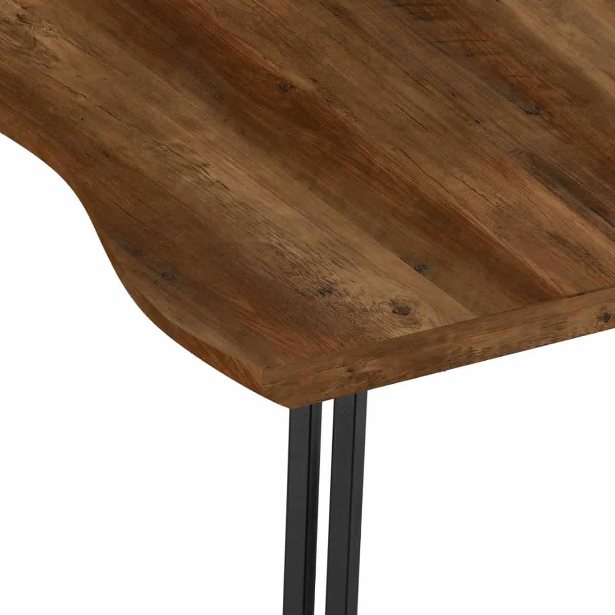 Quebec Wave Edge Dining Table - Medium Oak Effect/Black - Image 4