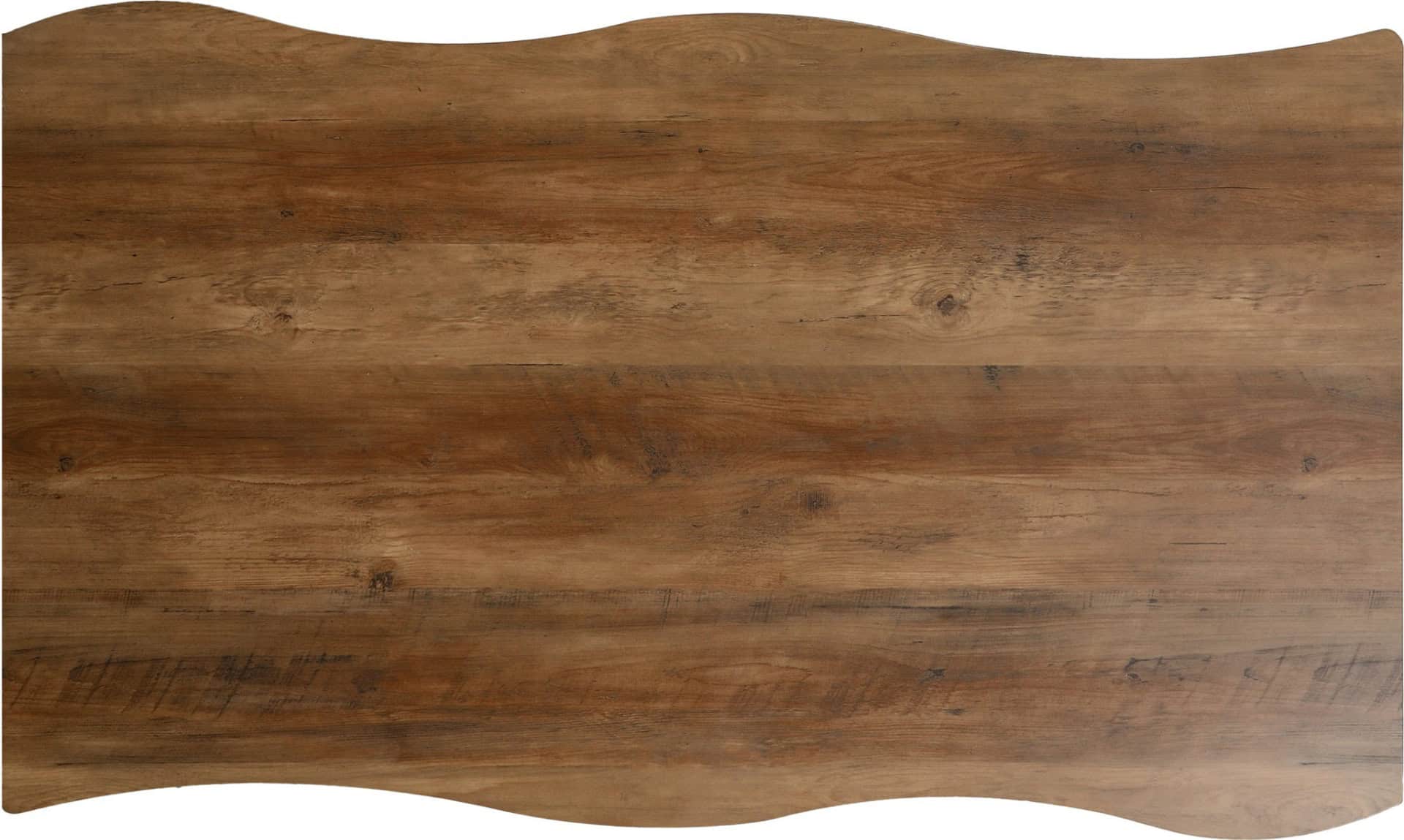 Quebec Wave Edge Dining Table - Medium Oak Effect/Black - Image 5