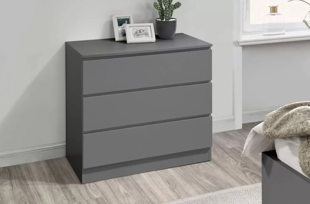 Oslo 3 Drawer Chest - Grey | Buy Online | Beds.ie
