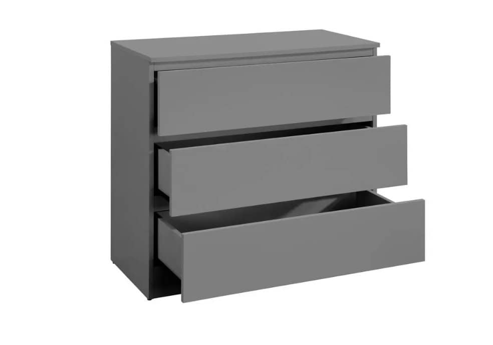 Oslo 3 Drawer Chest - Grey - Image 4