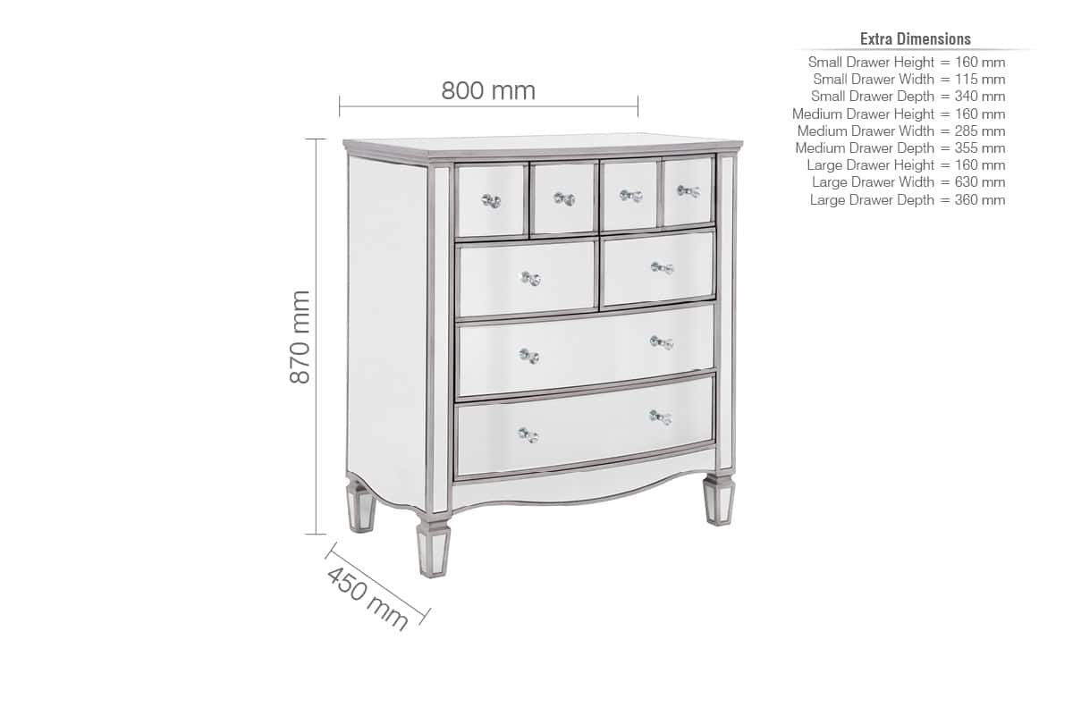 Elysee Mirrored Merchant Chest - Image 10