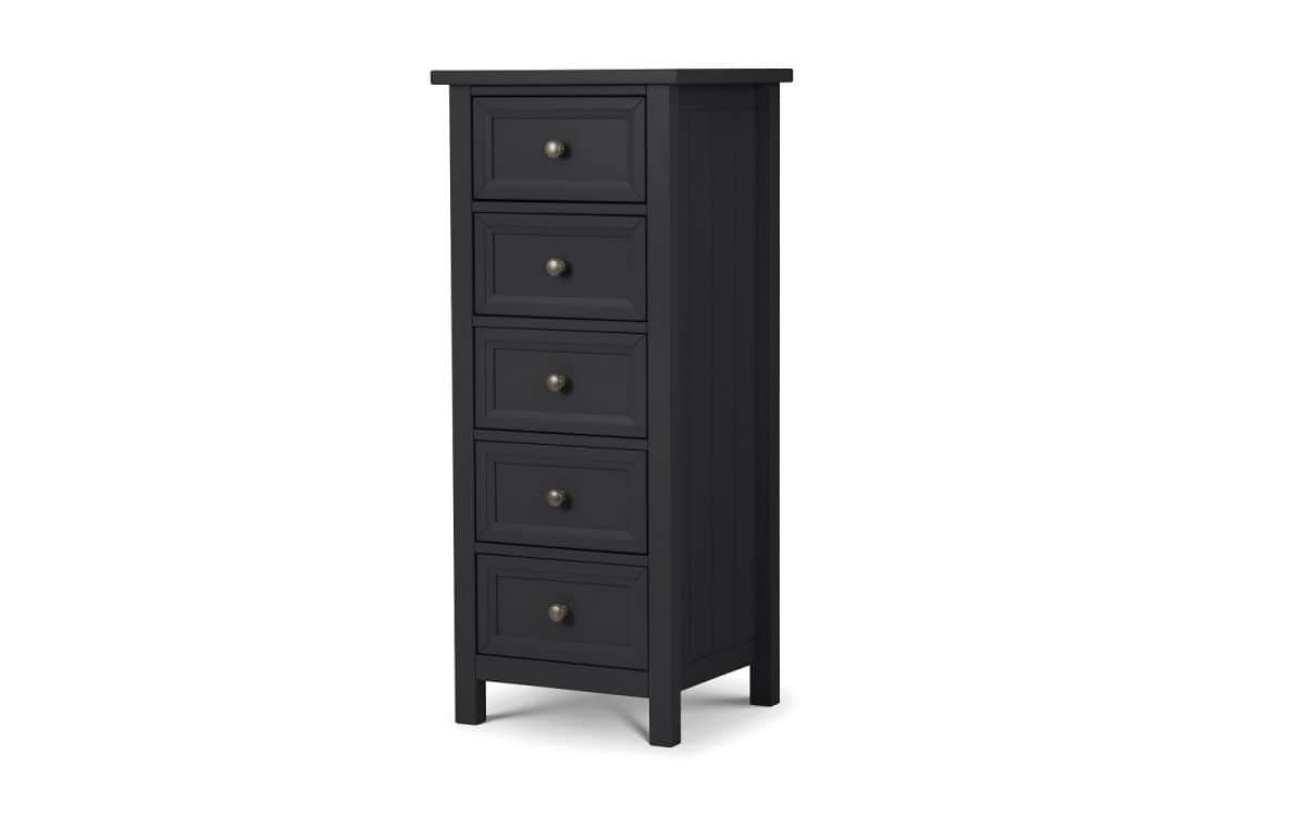 Braid 5 Drawer Tall Chest - Anthracite | Buy Online | Beds.ie