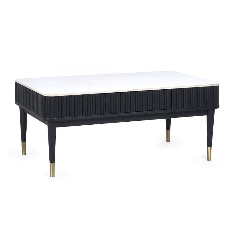 Louanne Fluted Coffee Table - Black - Image 2