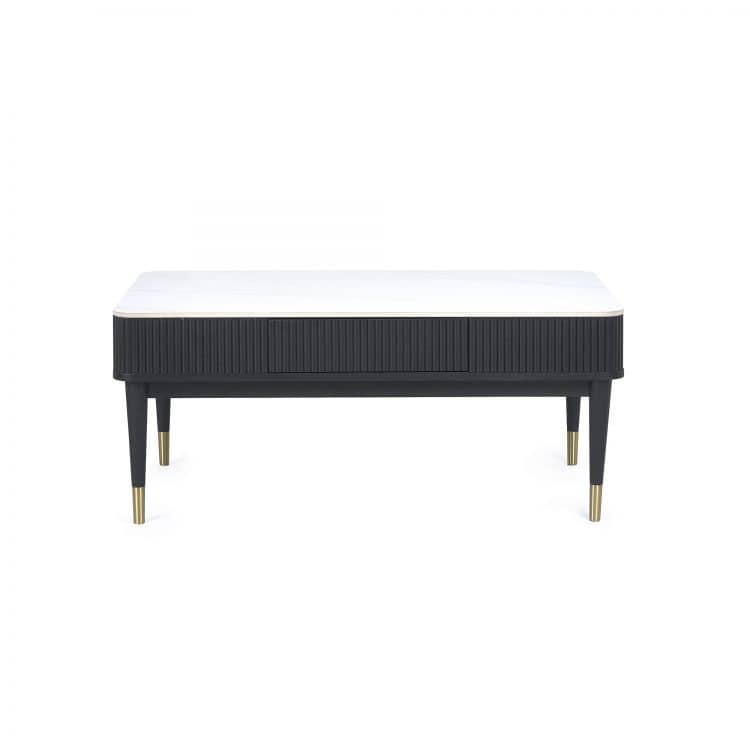 Louanne Fluted Coffee Table - Black - Image 6